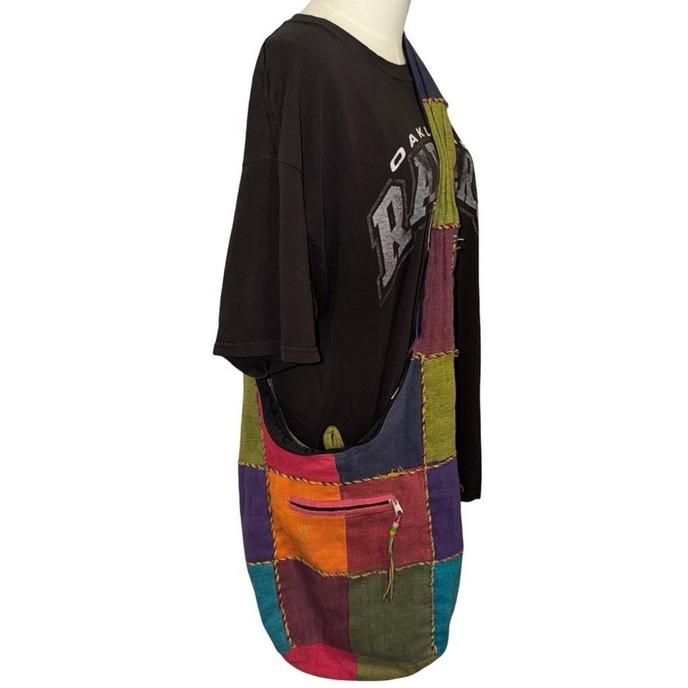 Patchwork boho sling bag. multicolored